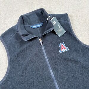 Cutter & Buck Cascade Eco NCAA Arizona Wildcats Basketball Fleece Vest Navy Blue